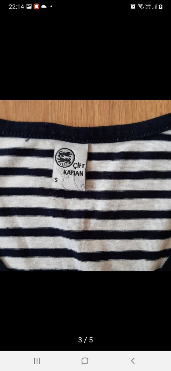 Düğmeli Çizgili Kolsuz Mini Thirt - Görsel 2