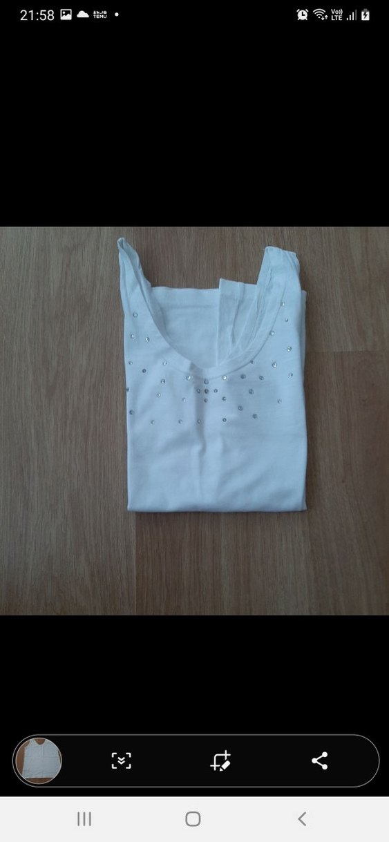 Bisiklet Yaka Beyaz Midi Kadın Thirt - Görsel 5