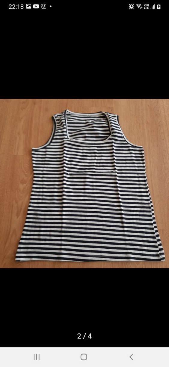 Çizgili Vücuda Oturan Kadın Thirt - Görsel 2