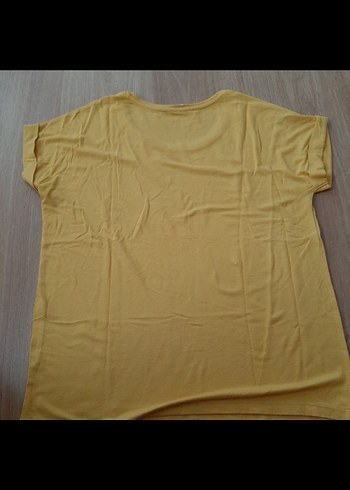 Sarı Kadın Basic Kısa Kollu Tişört - Görsel 8