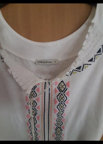 Nakışlı  Bohem Kolsuz Mini Thirt - Görsel 2