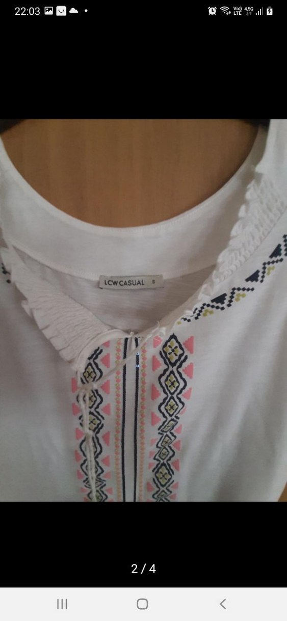 Nakışlı  Bohem Kolsuz Mini Thirt - Görsel 2