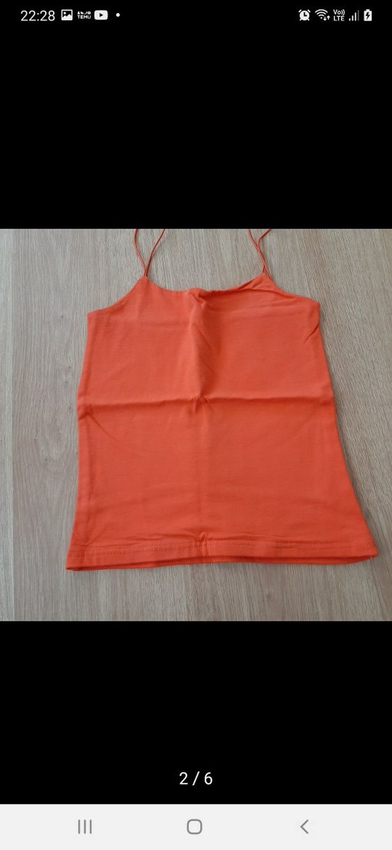 Turuncu Kadın Kolsuz Mini Thirt - Görsel 2