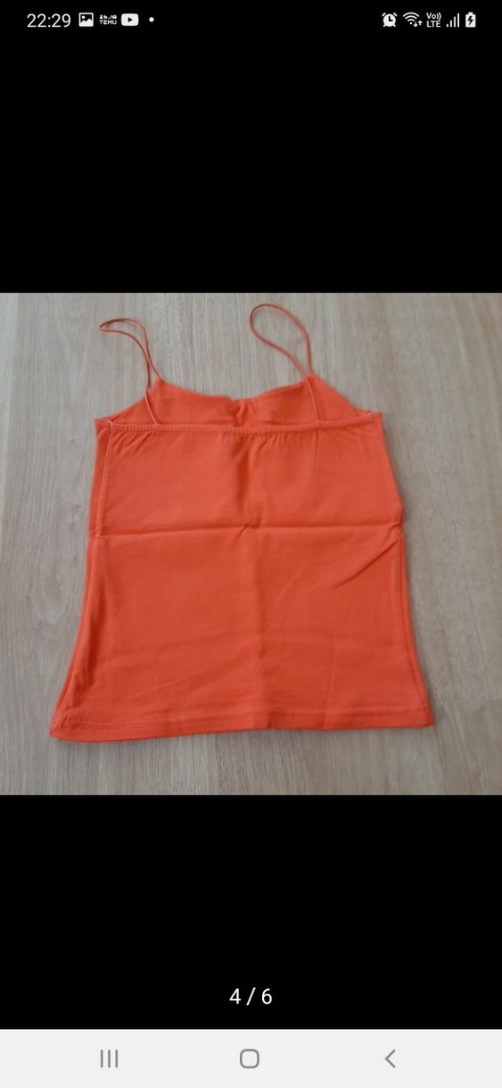 Turuncu Kadın Kolsuz Mini Thirt - Görsel 4