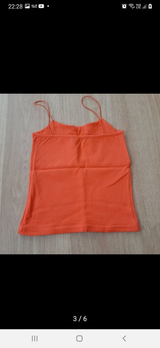 Turuncu Kadın Kolsuz Mini Thirt - Görsel 3