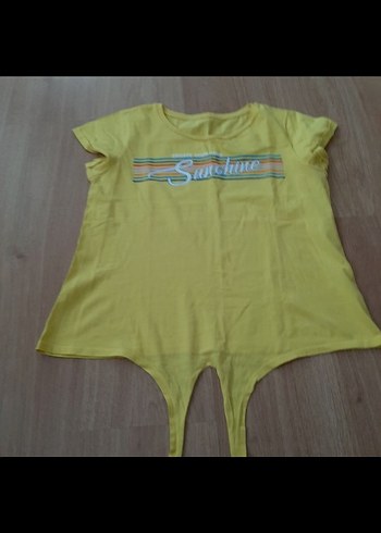 Sarı Kadın Tişört - Görsel 2