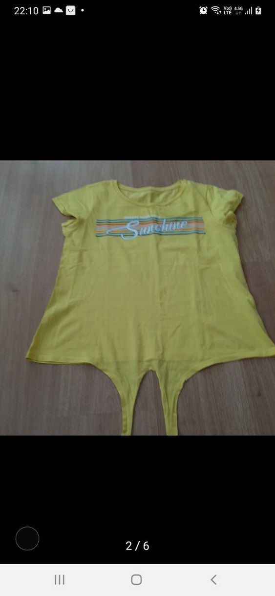 Sarı Kadın Tişört - Görsel 2