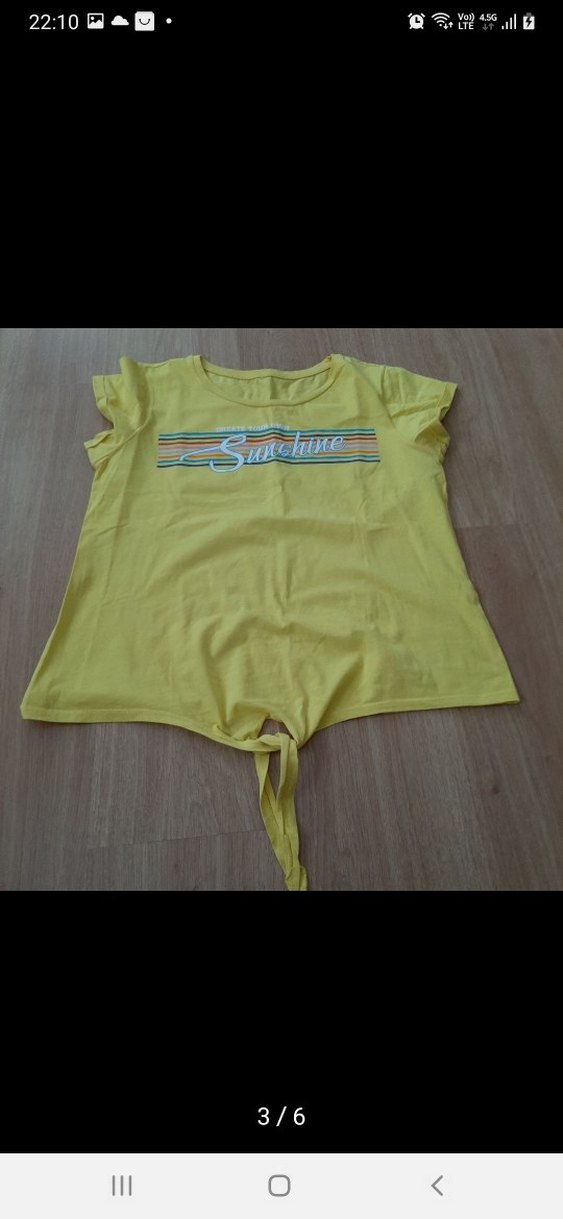 Sarı Kadın Tişört - Görsel 3