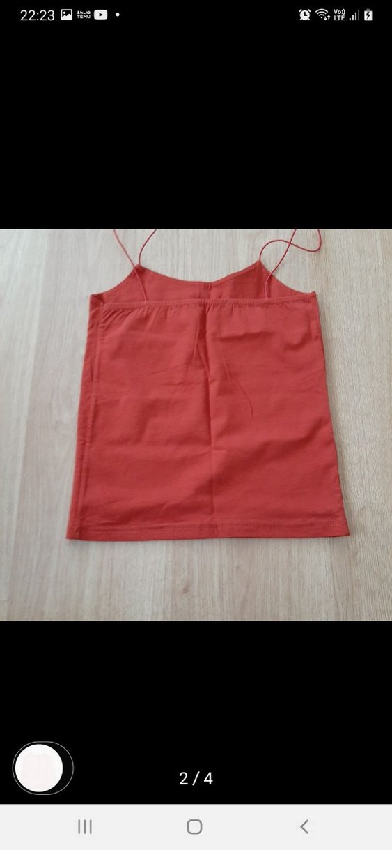 Kiremit rengi   İnce Askılı Kadın Thirt - Görsel 2