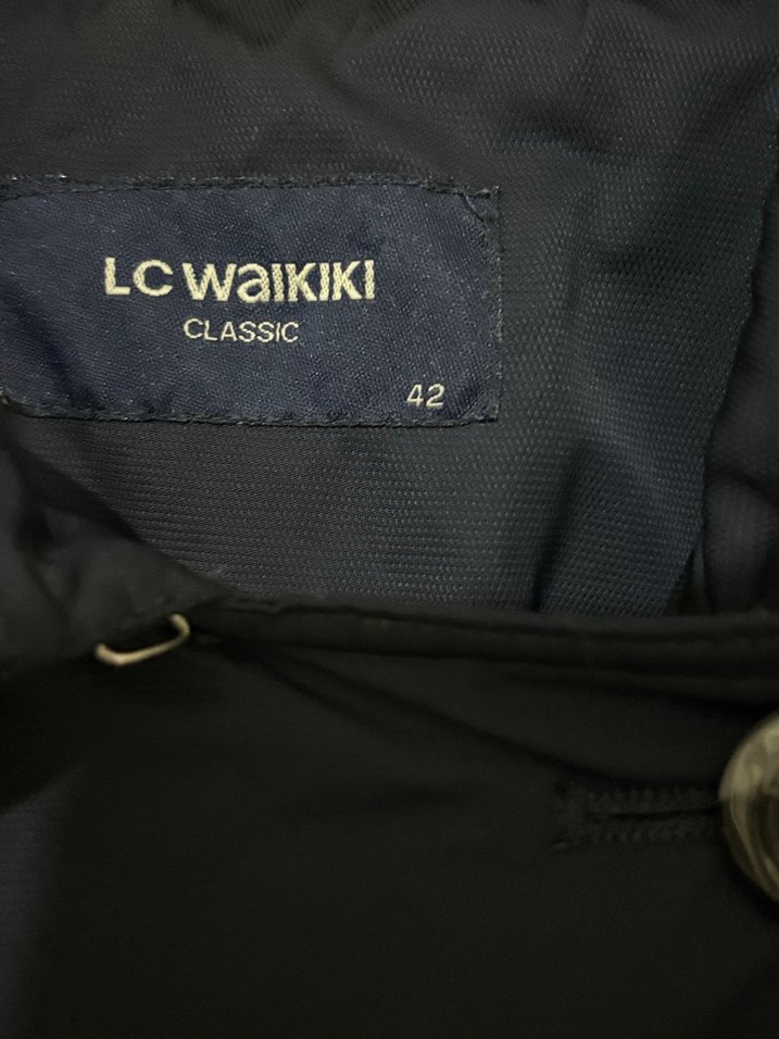 Düğmeli lacivert Midi Kadın Trençkot - Görsel 2