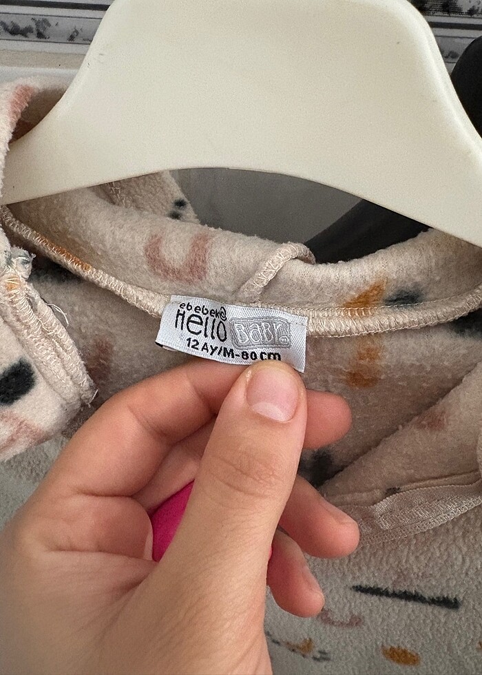 12 ay 80 cm polarlı bebek dış giyim - Görsel 5