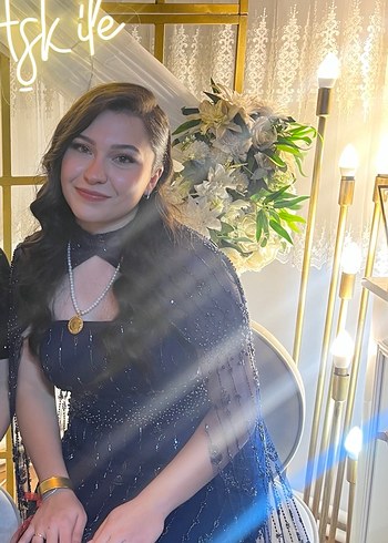 Söz Nişan Uzun Lacivert Straplez Abiye Elbise - Görsel 7