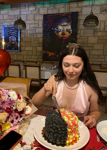 Pembe V Yaka Parlak Midi Kadın Elbise - Görsel 5