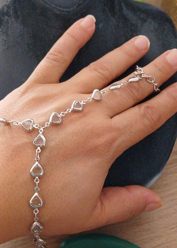 Gri Yılan Desenli Bohem Zincirli Kadın El Zinciri - Görsel 2