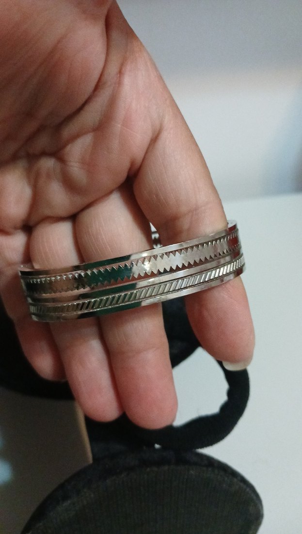 Gri Tokalı Bohem Kadın Çelik Bileklik - Görsel 3