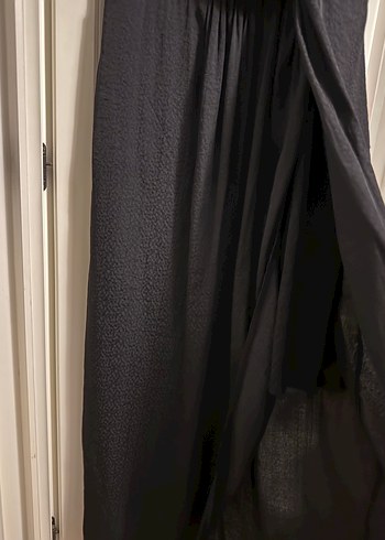 Drapeli Siyah Uzun Hamile Tulum - Görsel 3