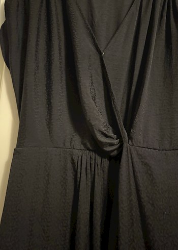 Drapeli Siyah Uzun Hamile Tulum - Görsel 4