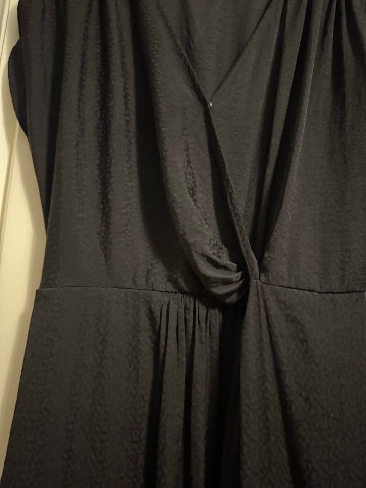 Drapeli Siyah Uzun Hamile Tulum - Görsel 4