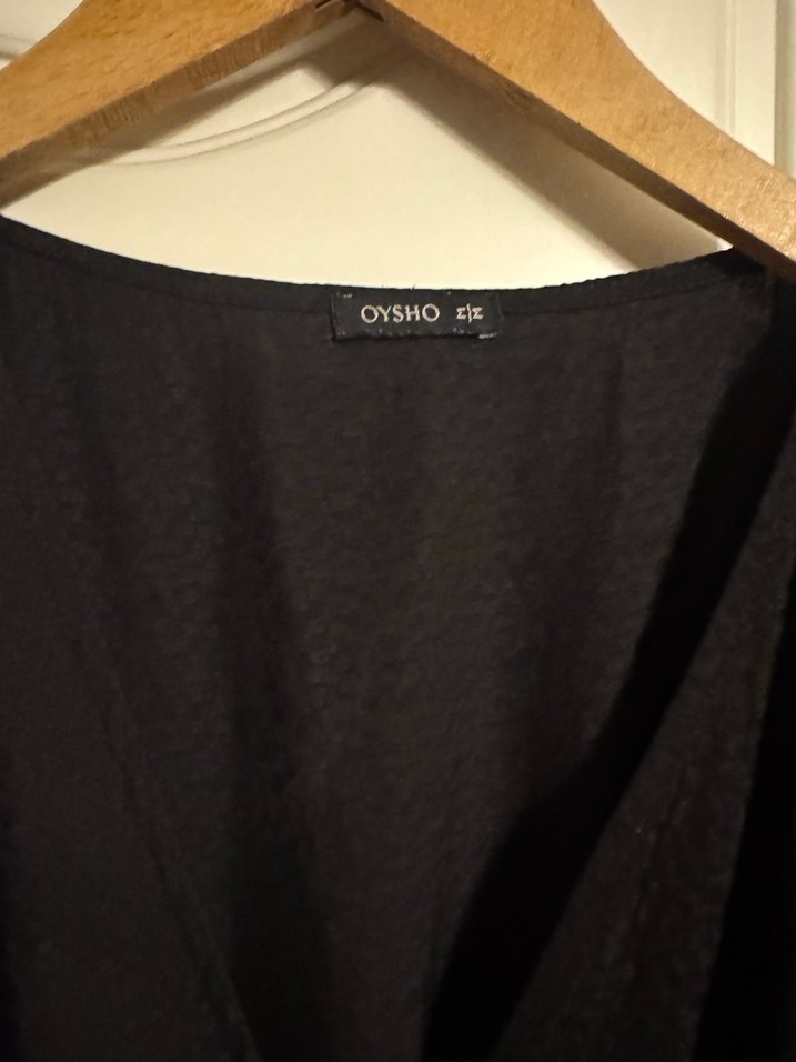 Drapeli Siyah Uzun Hamile Tulum - Görsel 5