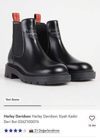 Harley Davidson Siyah Deri Chelsea Bot