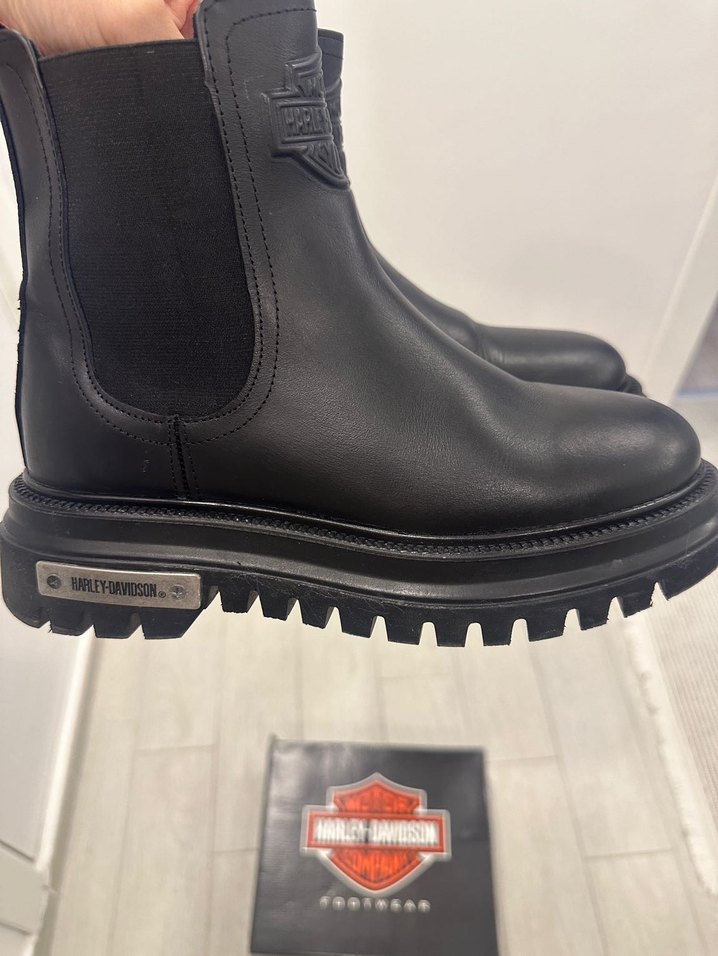 Harley Davidson Siyah Deri Chelsea Bot — görsel 2/4