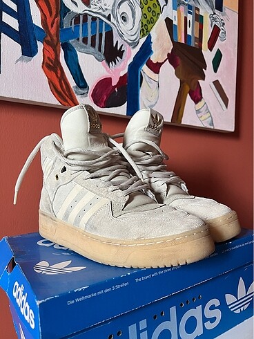 Krem adidas rivaly high boğazlı ayakkabı