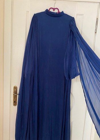 Kadın Lacivert Uzun Pileli Elbise - Görsel 4