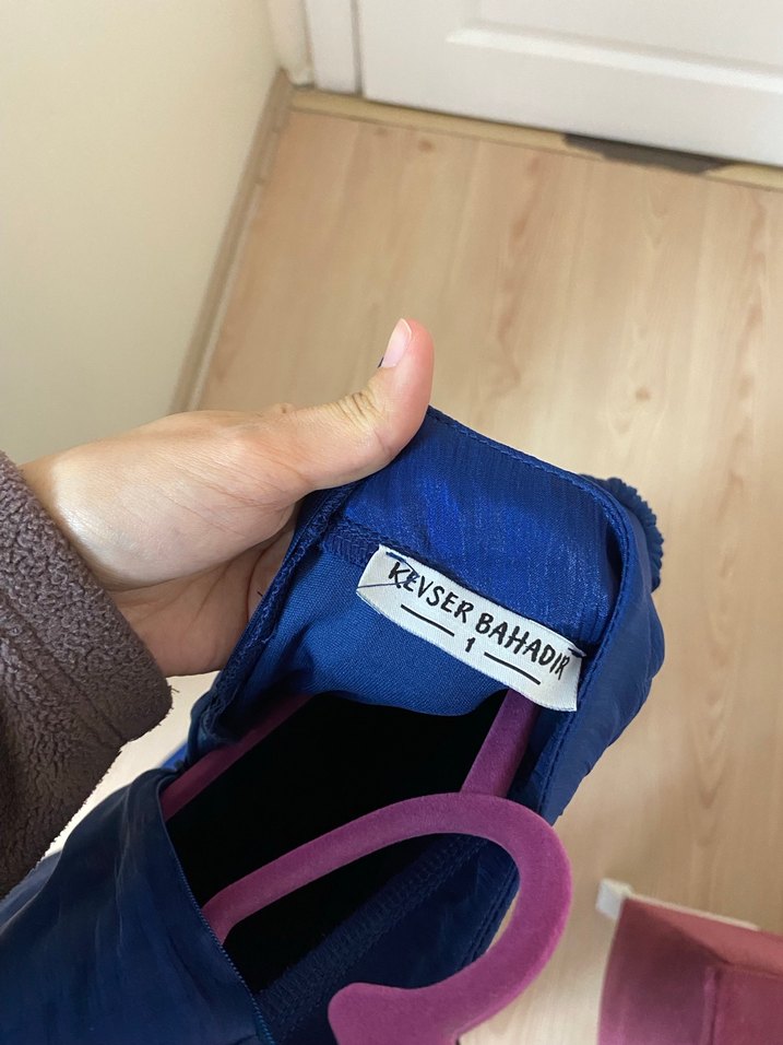 Kadın Lacivert Uzun Pileli Elbise - Görsel 5