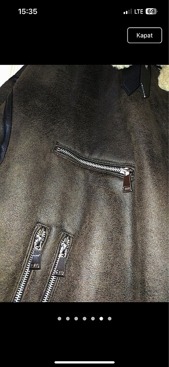 m Beden kahverengi Renk Zara biker ceket