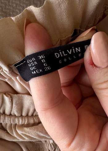 Bej Keten Bohem Mini Bluz - Görsel 3