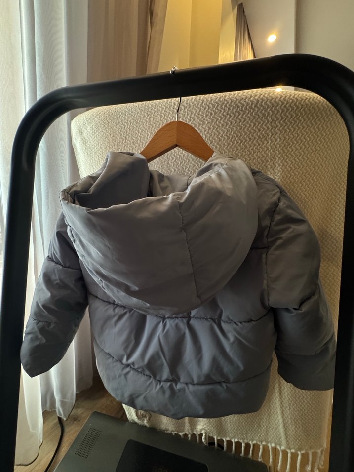 Mavi Düğmeli Unisex Çocuk Mont - Görsel 5