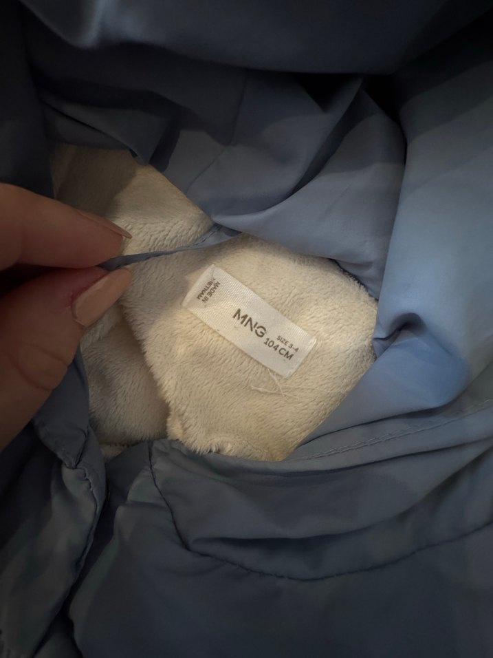 Mavi Düğmeli Unisex Çocuk Mont - Görsel 2