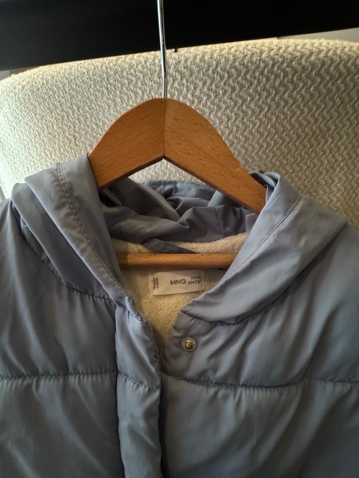 Mavi Düğmeli Unisex Çocuk Mont - Görsel 3