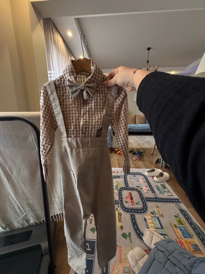 Bej Erkek çocuk özel gün takım - Görsel 4