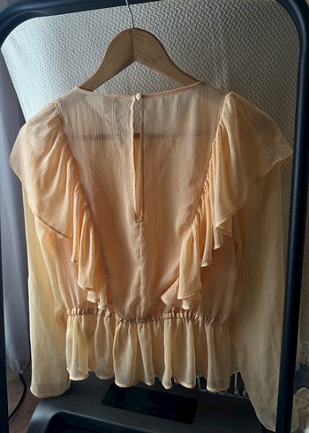 Açık turuncu Fırfırlı Bohem Kadın Bluz - Görsel 5