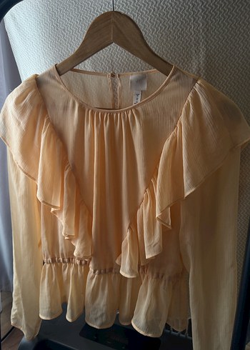 Açık turuncu Fırfırlı Bohem Kadın Bluz - Görsel 3