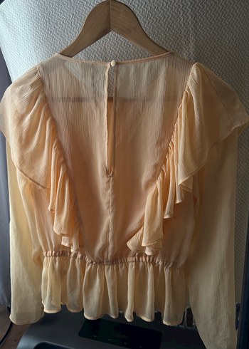 Açık turuncu Fırfırlı Bohem Kadın Bluz - Görsel 4