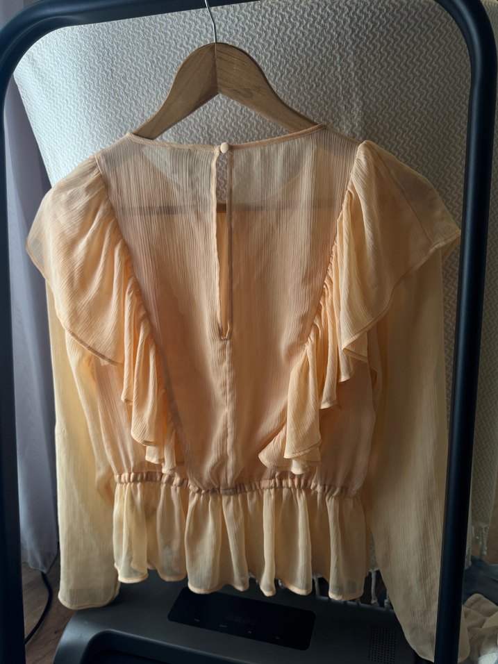Açık turuncu Fırfırlı Bohem Kadın Bluz - Görsel 5