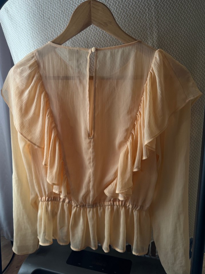 Açık turuncu Fırfırlı Bohem Kadın Bluz - Görsel 4