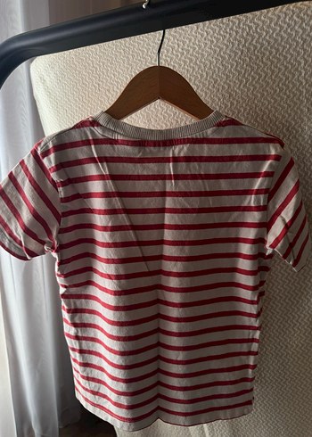 Zara Çocuk Kırmızı Çizgili Kısa Kollu Tişört - Görsel 4