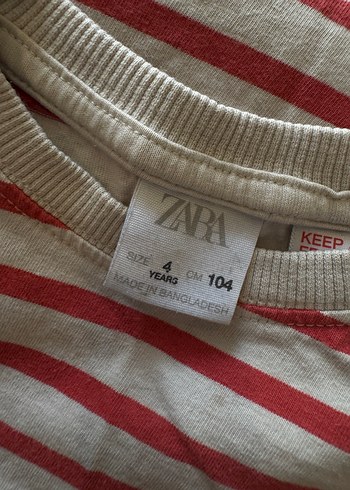 Zara Çocuk Kırmızı Çizgili Kısa Kollu Tişört - Görsel 2