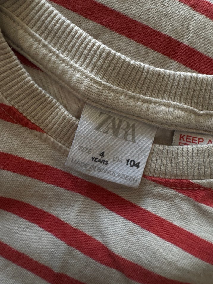 Zara Çocuk Kırmızı Çizgili Kısa Kollu Tişört - Görsel 2