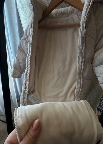 Ekru Unisex Kürklü Bebek Tulumu - Görsel 5