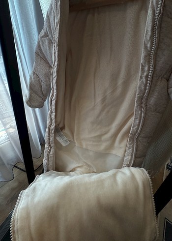 Ekru Unisex Kürklü Bebek Tulumu - Görsel 4