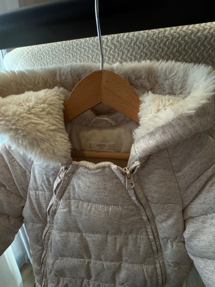 Ekru Unisex Kürklü Bebek Tulumu - Görsel 3