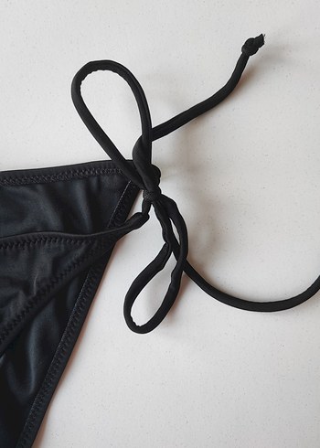 42 Beden siyah Renk Siyah Bağcıklı Kadın Bikini Altı