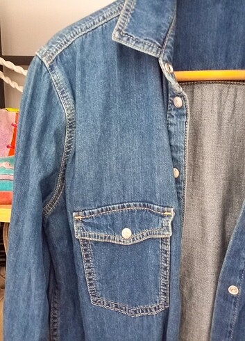 38 Beden Süper Jean gömlek kusursuz 38cm.
