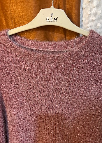 Pembe Kadın Triko Örgü Kazak - Görsel 4