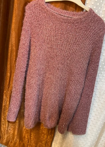 Pembe Kadın Triko Örgü Kazak - Görsel 3