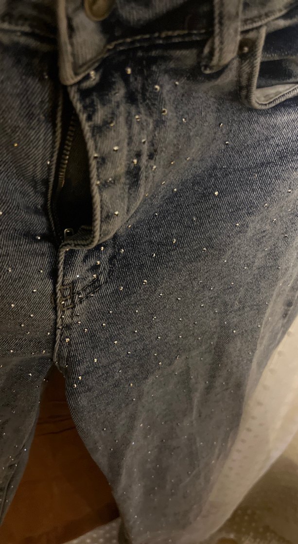 Gri ışıltılı Desenli Kadın Denim Pantolon - Görsel 5